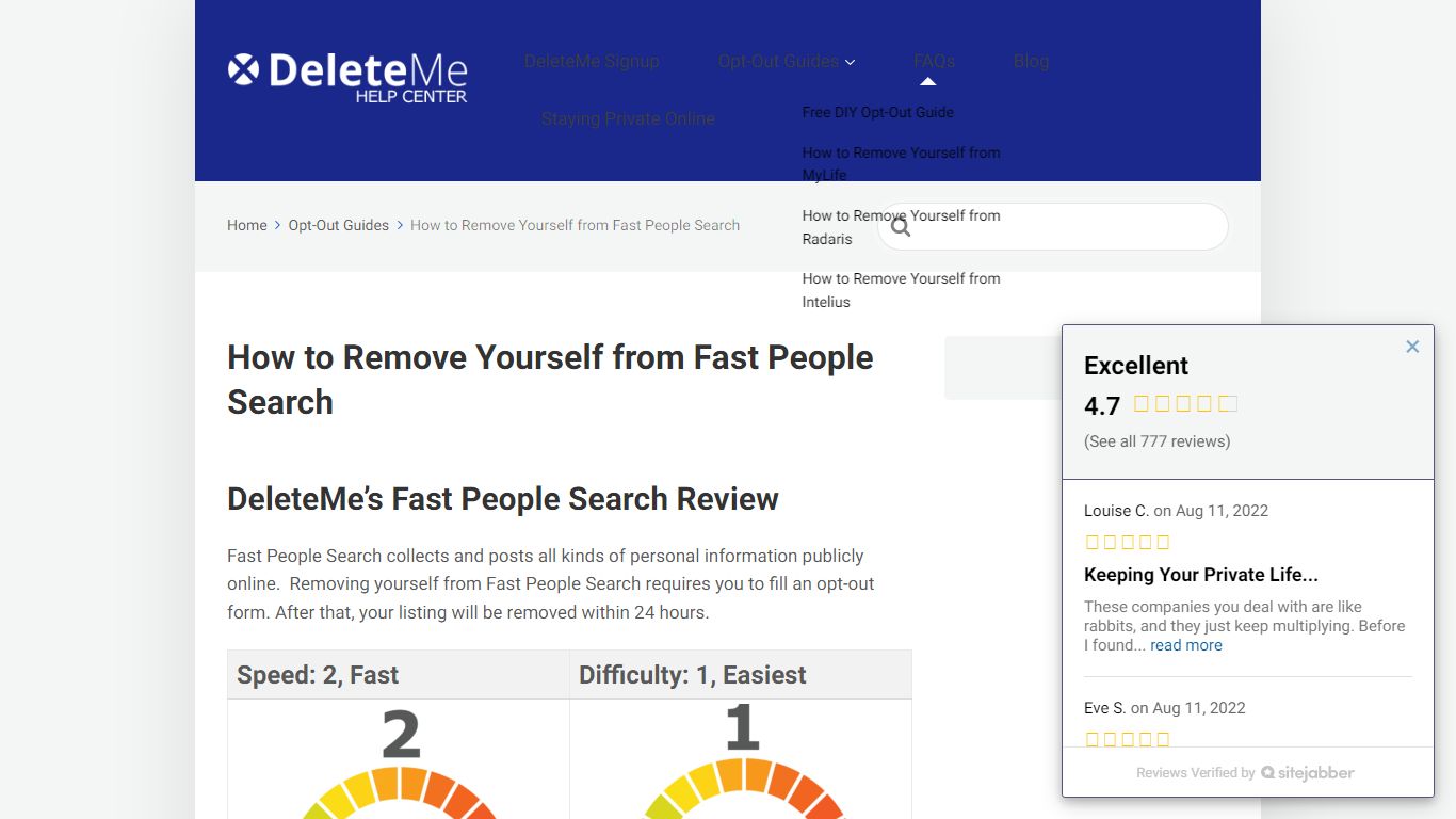 How to Remove Yourself from Fast People Search - DeleteMe